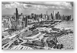License: Soldier Field and Chicago Skyline Black and White