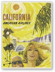 License: Vintage California American Airlines Poster