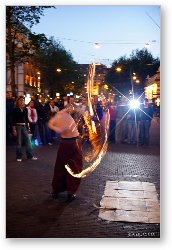 License: Street performer showing off fire ropes
