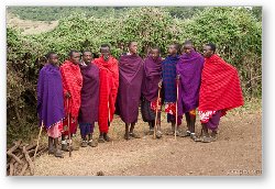 License: Group of Maasai men prepping for a welcome song and dance