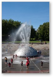 License: Children playing in International Fountain, Seattle Center