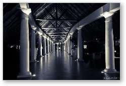 License: Long corridor with pillars in black and white