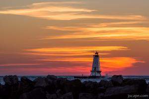 Beautiful Ludington Lighthouse Sunset