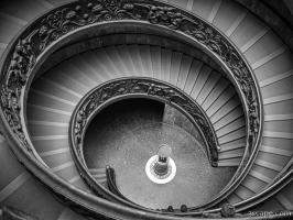 Famous Bramante Spiral Staircase Black and White