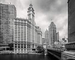 Wrigley Building Chicago Black and White