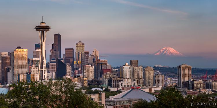 Seattle Skyline and Mt. Rainier Panoramic