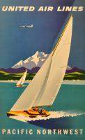 Vintage Pacific Northwest United Airlines Poster