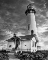 Pigeon Point Lighthouse at Sunset BW