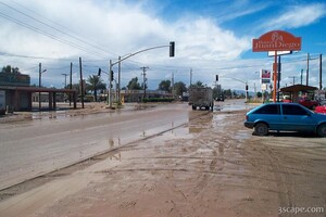 Streets here turned to mud slicks after rain (photo courtesy Falke)