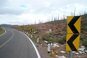 Sharp turns and roadside memorials (photo courtesy Falke)