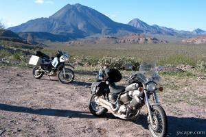 Bikes near inactive volcano