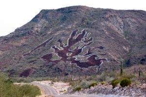 Some kind of design in the hillside