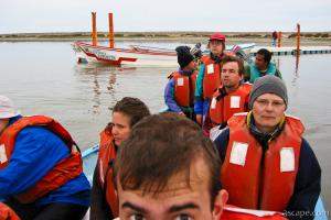 A boat full of tourists