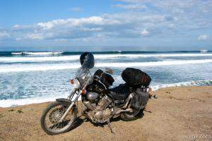 Virago 535s on a Pacific bluff