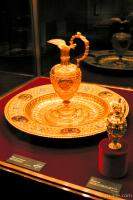 Gold platter and jug