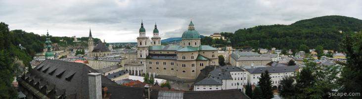 Panoramic view of Salzburg, Cathedral, St. Peter's