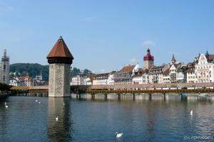 Chapel Bridge and Water Tower on Reuss River