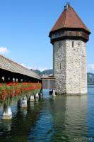 Water Tower and Chapel Bridge on Reuss River