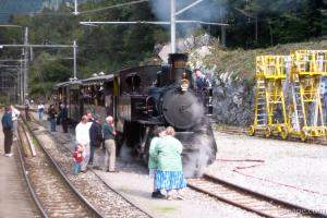 Old fashioned Swiss train locomotive