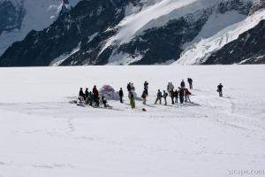 Movie set on glacier