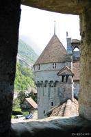 Looking out the window of Chateau de Chillon