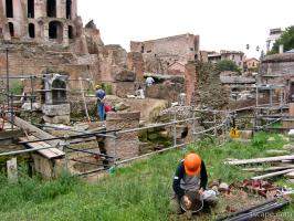 Workers at the Roman Forum