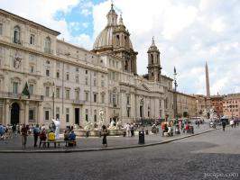 Piazza Navona and Sant'Angese in Agone Church