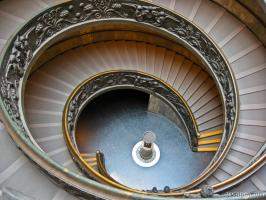 Famous Bramante Spiral Staircase at Vatican Museum