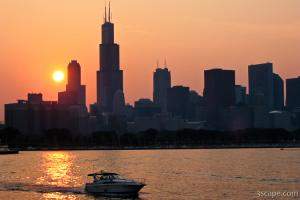 Chicago Skyline with boat