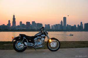 Virago 535s and Chicago Skyline