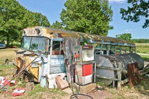 Old school bus at Richard's Canoe Rental and Campground