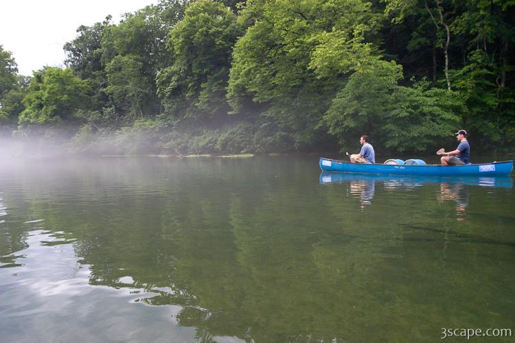 Canoeing into the fog