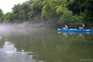 Canoeing into the fog