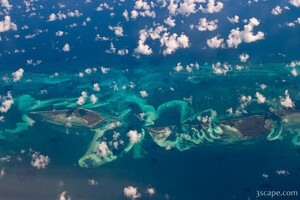 A view of the Bahamas from the air.