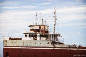 L.E. Block - Rusted out frieghter in Escanaba, MI