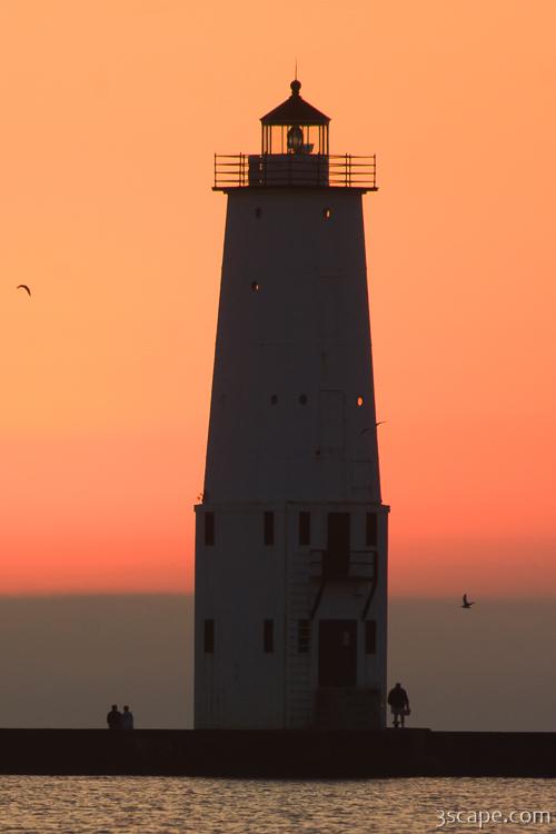 Sunset, Frankfort North Breakwater Lighthouse