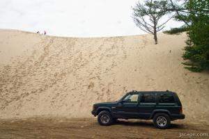 My Jeep by the dunes