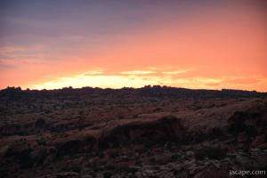 Sunset over Arches National Park