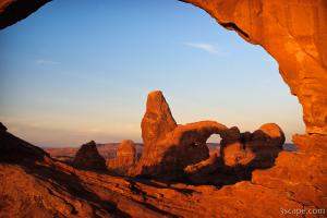 North Window and Turret Arch at Sunrise