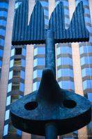 Sculpture next to Chicago Temple