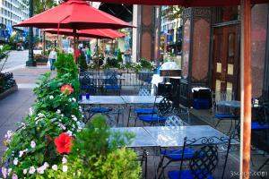 One of many downtown restaurants with outdoor seating