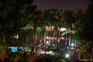 View out of our hotel at night.