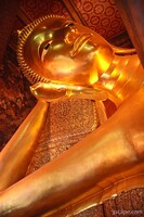 Enormous gold Reclining Buddha at Wat Pho