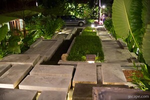 The pathway had blocks on water