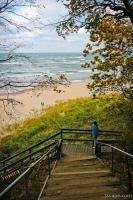 Stairs down to the Lake Michigan Beach