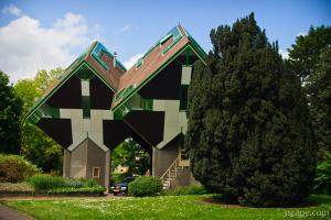 Famous cube houses designed by architect Piet Blom