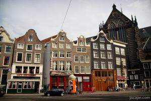 Crooked gabled buildings