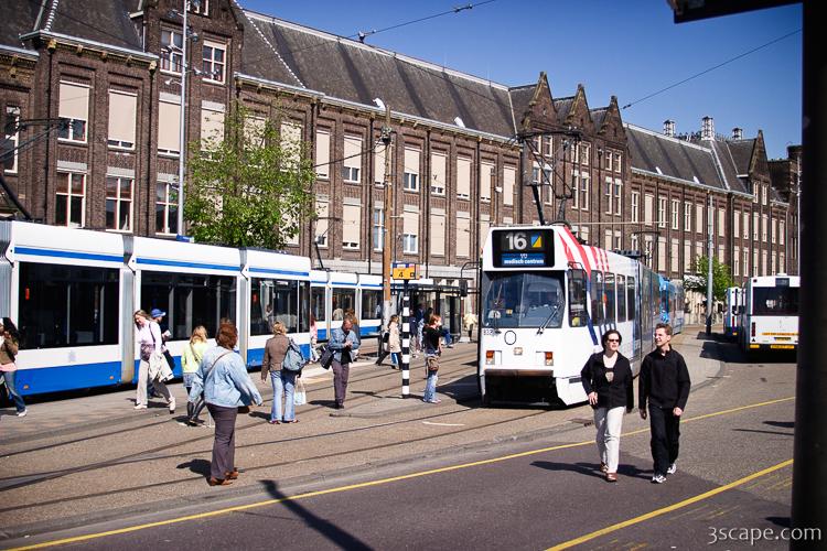 Trams in front of Central Station