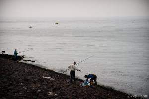 Fishing near the Delta Works