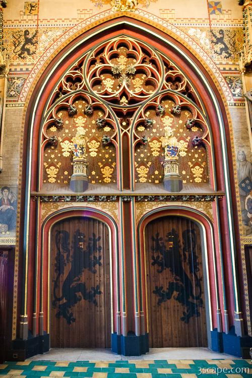 Ornate gold doors of the town hall